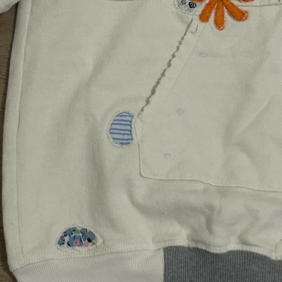 Free People Day Off Hoodie Sweatshirt Embroidered Patchwork Vintage Dist… - Picture 12 of 16